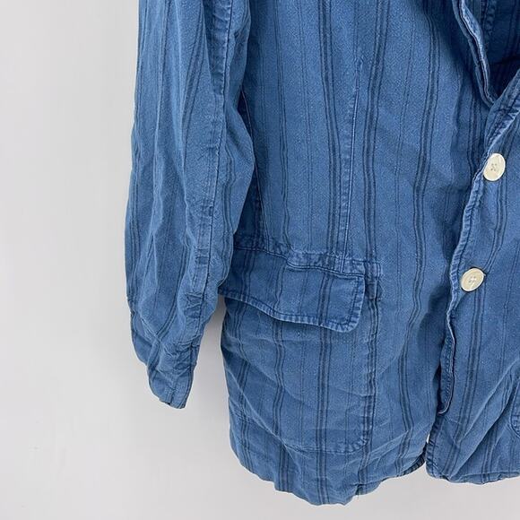 Alex Mill Boy cotton linen blend lightly lined two button pinstripe blazer sz XS - Picture 3 of 6